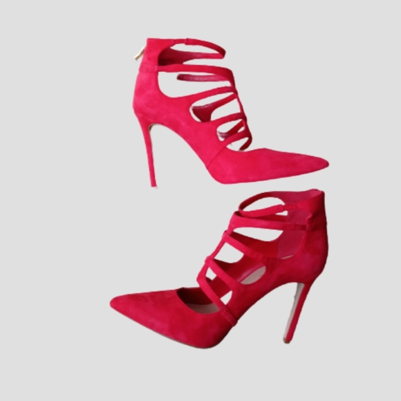 BCBGeneration Shoes - BCBGeneration Red Strappy Heels Sz 8.5